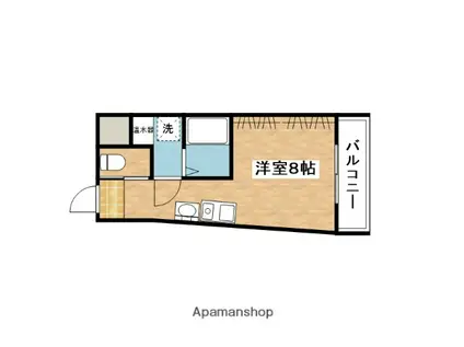 ヴィラほった(ワンルーム/1階)の間取り写真