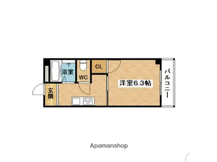 エステートアイワ(1K/3階)の間取り写真