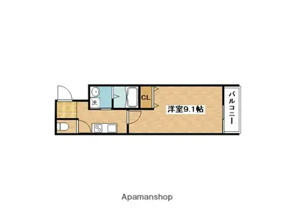 フジパレス千里丘(1K/1階)の間取り写真