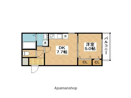 フジパレス吹田中の島公園Ⅵ番館(1DK/3階)の間取り写真