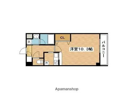 SUPERBE ESAKA(1K/1階)の間取り写真