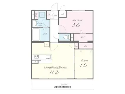 パークサイド健都(2LDK/2階)の間取り写真