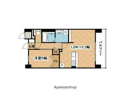 FELICE VITA(1LDK/5階)の間取り写真