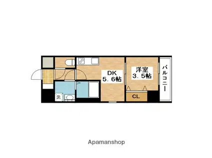 セリエ東淀川(1DK/4階)の間取り写真