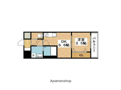 セリエ東淀川(1DK/6階)の間取り写真