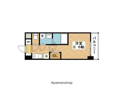 SOLASIARESIDENCE千里丘(1K/3階)の間取り写真