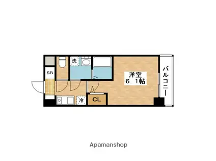 SOLASIARESIDENCE千里丘(1K/4階)の間取り写真