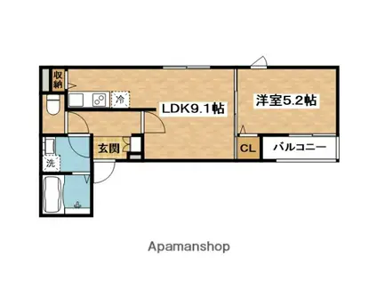 KVELL GARDEN春日(1LDK/3階)の間取り写真