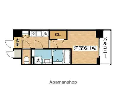 ファーストフィオーレ吹田レガーメ(1K/2階)の間取り写真