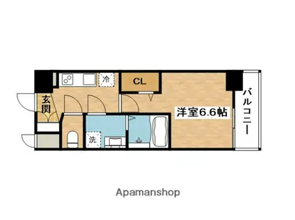 ファーストフィオーレ吹田レガーメ(1K/6階)の間取り写真