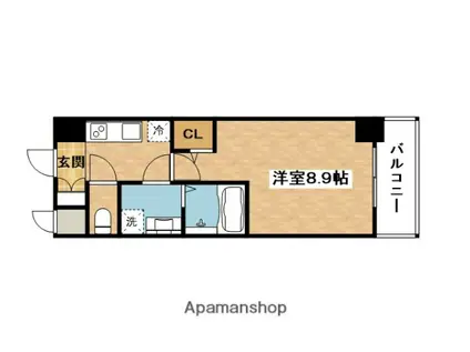 ファーストフィオーレ北大阪リアン(1K/8階)の間取り写真