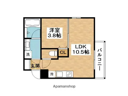 GRAN EPI(1LDK/3階)の間取り写真