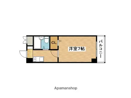 ノルデンハイム豊新(1K/2階)の間取り写真