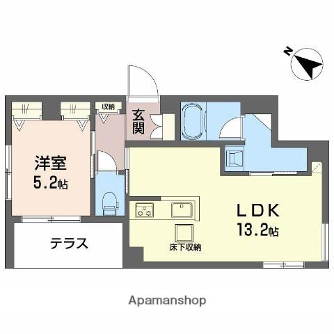 シャーメゾン ノワリー(1LDK/1階)の間取り写真
