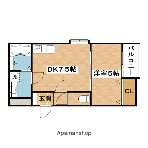 LA-CREA香露園(1DK/3階)の間取り写真