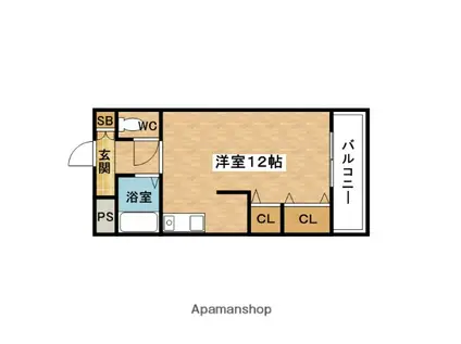 アーネスト山手1(ワンルーム/3階)の間取り写真