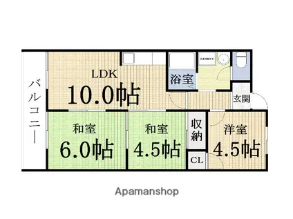 メゾンドソレイユ(3LDK/6階)の間取り写真