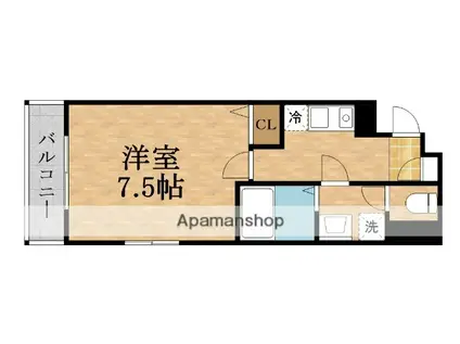 サンロイヤル都島(1K/10階)の間取り写真