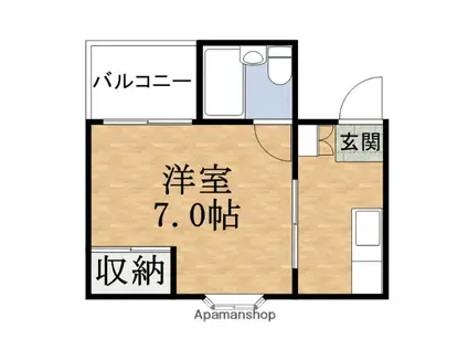 ハイツ都(1K/4階)の間取り写真