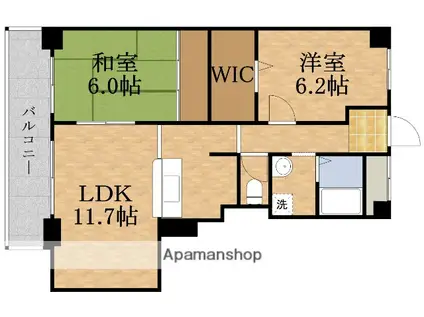 ライフ野江(2LDK/2階)の間取り写真
