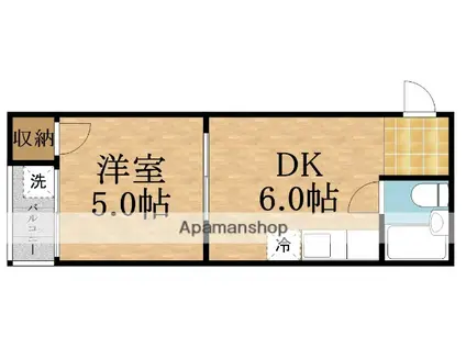 野江ハイツ(1DK/4階)の間取り写真