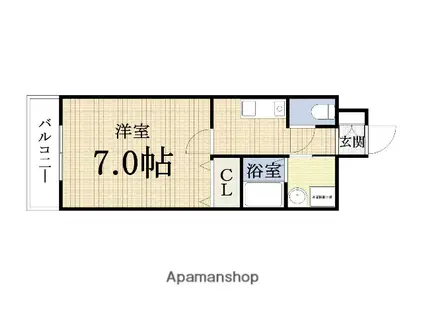 グランドゥール高殿(1K/4階)の間取り写真