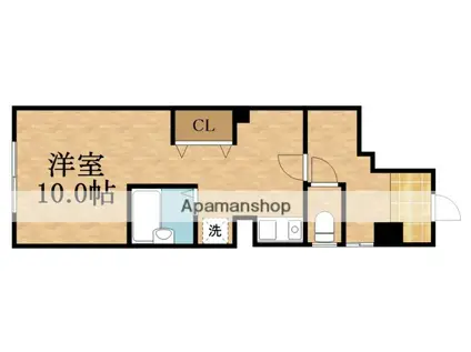 シャルル中宮(ワンルーム/1階)の間取り写真