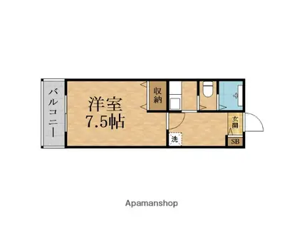 山村ハイツ(1K/3階)の間取り写真