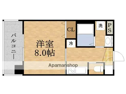 フォレストガーデン蒲生Ⅲ(1K/8階)の間取り写真