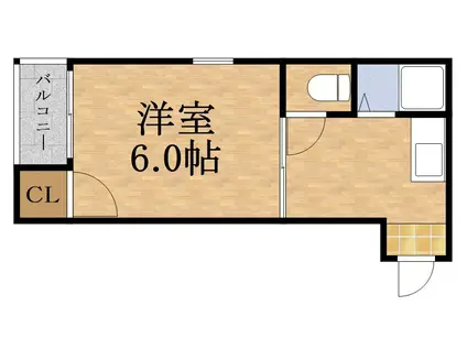 リバティ都島(1DK/3階)の間取り写真