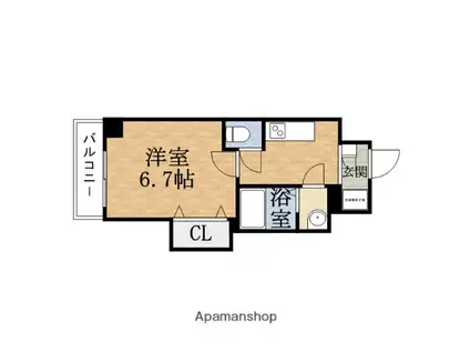 ラグゼ都島北1(1K/10階)の間取り写真