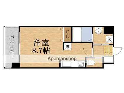 マンションはりげん(ワンルーム/8階)の間取り写真