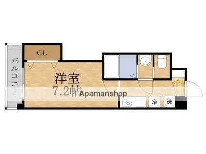 LUXE鶴見(1K/9階)の間取り写真