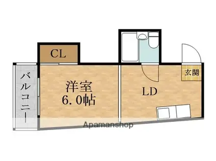 都島ニューハイツ(ワンルーム/2階)の間取り写真