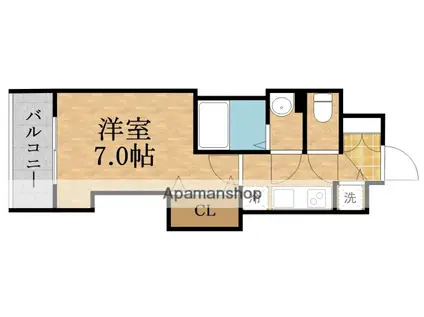 LUXE都島Ⅲ(1K/7階)の間取り写真