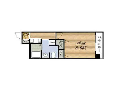 アスリート新大阪2番館(1K/8階)の間取り写真