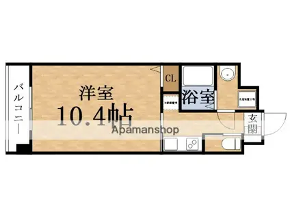 フォレストグレイス守口駅前Ⅱ(1K/3階)の間取り写真