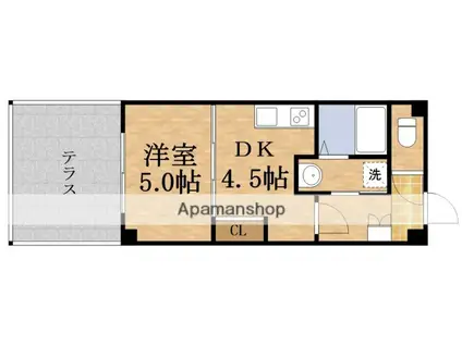 プレシャス中宮(1DK/1階)の間取り写真