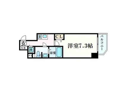 プレサンス梅田東ベータ(1K/4階)の間取り写真