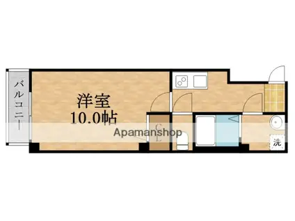 ベリーウェル京橋(1K/2階)の間取り写真