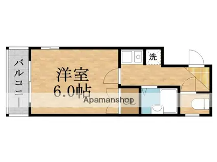 マンションベル(1K/4階)の間取り写真