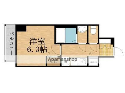 ゼオン大阪イースト(1K/4階)の間取り写真