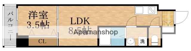 COURT EST都島(1LDK/3階)の間取り写真