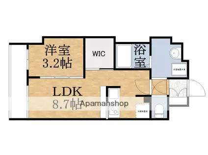 プレサンス桜ノ宮イーサリアル(1LDK/15階)の間取り写真