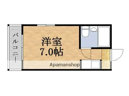 渡辺マンション(ワンルーム/2階)の間取り写真