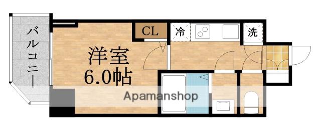 エスレジデンス都島LUX(1K/6階)の間取り写真