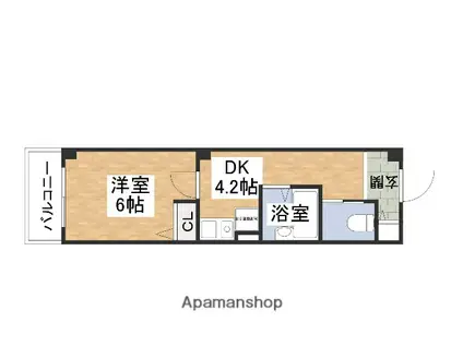 アリエスかまくら(1K/2階)の間取り写真