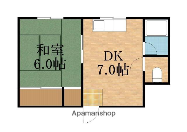 コーポ長田(1DK/5階)の間取り写真