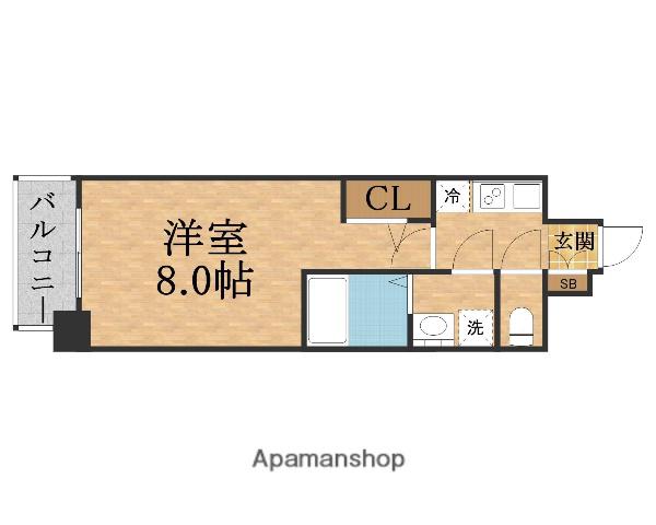 ESLEAD大阪グランフォート(1K/6階)の間取り写真