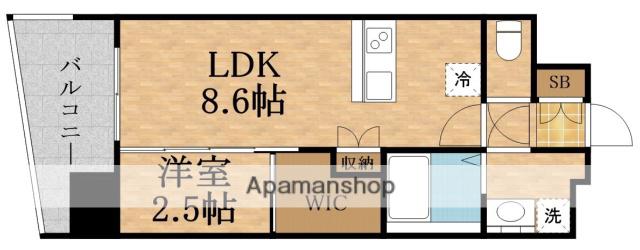 SERENITE SHIN-OSAKA MIRAC 弐番館(1LDK/2階)の間取り写真